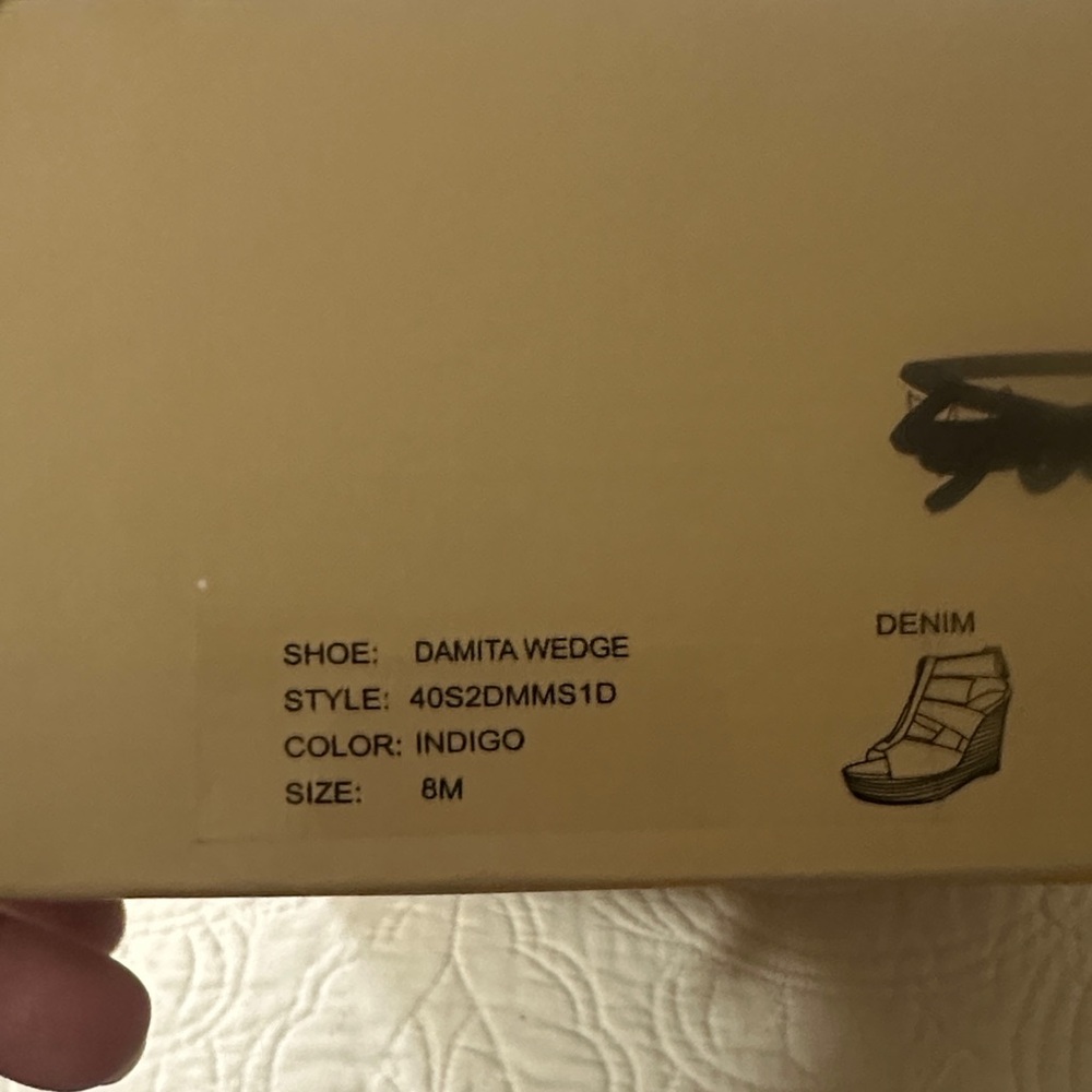 Michael Kors Blue Jean Wedge Sandals - Picture 2 of 16